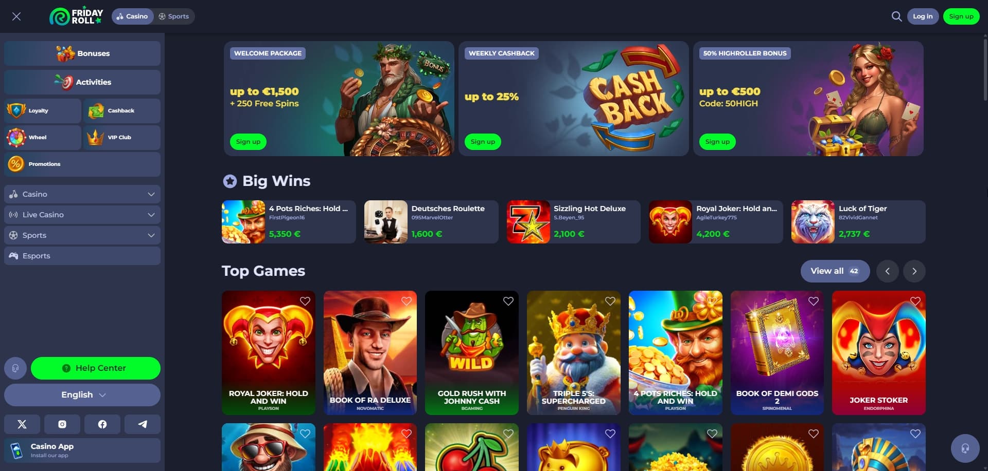 Friday Roll homepage