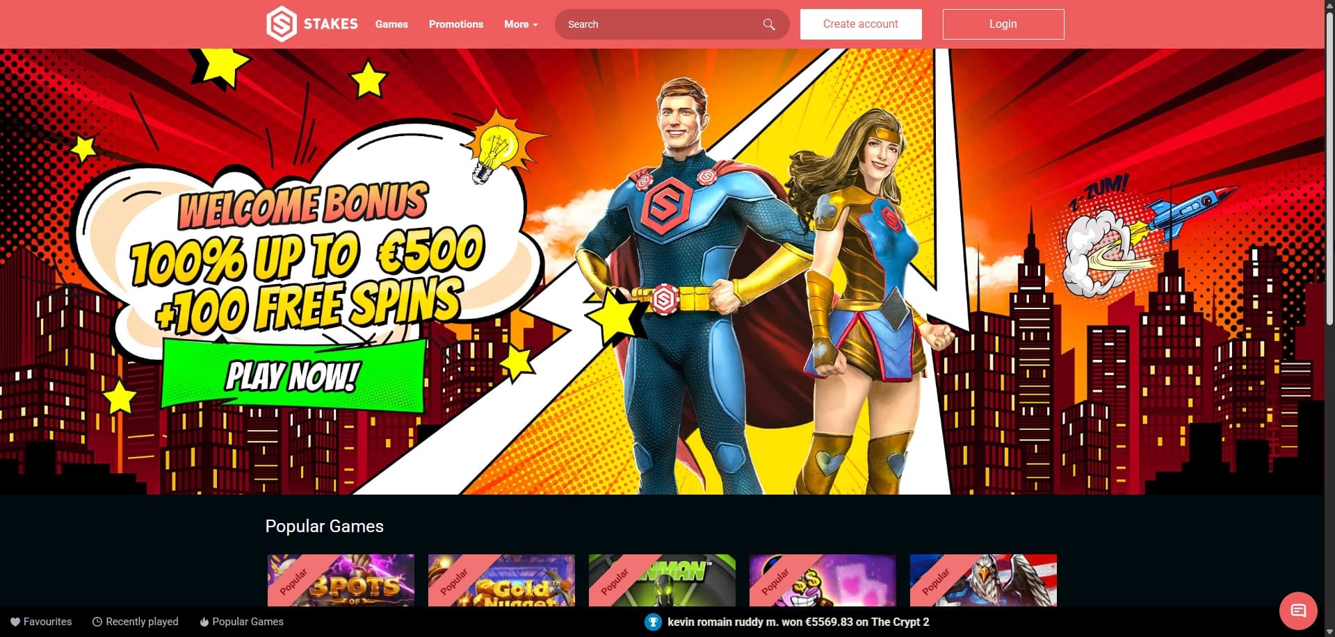 Stakes777 homepage