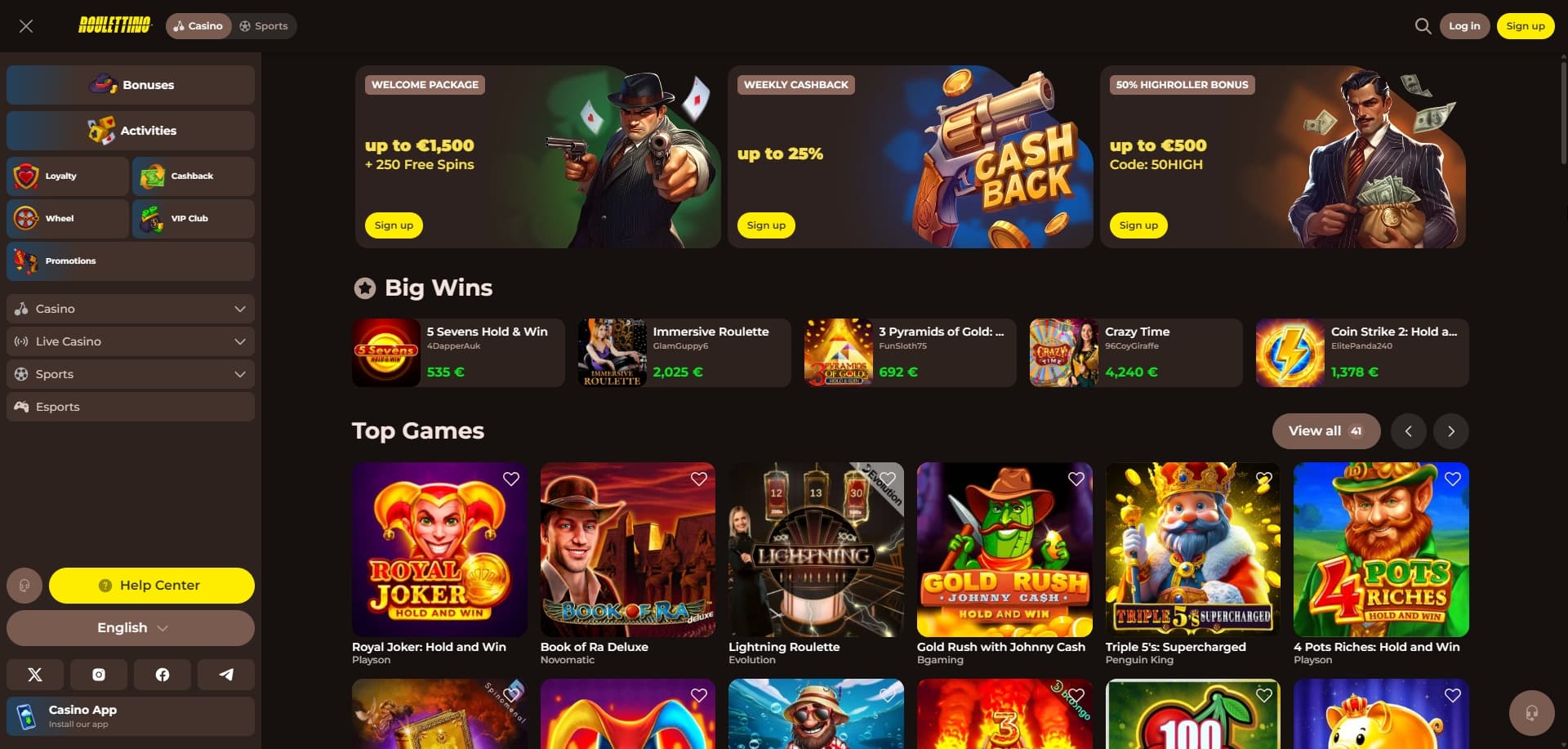 Roulettino homepage
